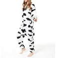 thumbnail image 2 of Olyvenn Clearance Fashion Ladies One-Piece Jumpsuit Costume Plush Long Sleeve Comfortable Pajamas For Women Loose Fit Casual Milk Cow Onesie Ear Hoodie Sleepwear Female Leisure Black 4, 2 of 6