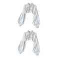 thumbnail image 1 of kurtrusly Faux Col Demi-Blouse Chemise Robe Mode Col Détachable Filles Blanc TG TG 2Set, 1 of 6