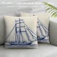 thumbnail image 3 of JRXY  Navy Blue Nautical Ocean Boat Anchor Compass Throw Pillow Covers, Sailor Nautical Gifts, Ship Pillow Cases Home Ship Sofa Decor White, 3 of 5