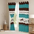 thumbnail image 3 of Homewish Western Cowboy Tribal Black Out Curtains,Vtexas Stars Horseshoe Curtains Pack of 2 (42x63 Each),Cyan Beige Brown Bedroom Curtains For Men Women,Super Cozy Room Decor, 3 of 6
