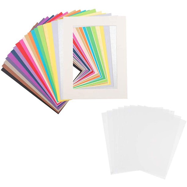 20 marcos de fotos de papel de 8,5 x 6,5 pulgadas para manualidades. Marcos de cartón con 20 láminas de PVC transparente para decorar las esquinas de las paredes de tu hogar.