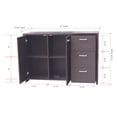 thumbnail image 3 of Beckville Modern Sideboard Buffet with 3 Drawers & Shelves, Chocolate Wood, 3 of 5