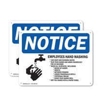 (2 Pack) Employee Hand Washing OSHA Notice Sign 24 Inch X 18 Inch Plastic Sign, Weather Resistant, UV Protected for Workplace, Business, and Construction Site, Made in the USA