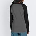 thumbnail image 5 of Long Sleeve Shirts for Women Color Block Raglan Tops Crewneck Fall Basic Tees Casual Baseball Tees, 3XL Black, 5 of 5