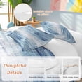 thumbnail image 3 of Vintage Blue Bedding 3 Piece Duvet Cover Set Twin Size, Retro Blue Ombre Modern Abstract Art Soft Microfiber Comforter Cover with Zipper Closure & Pillowcases, Wrinkle & FadeResistant Quilt Cover, 3 of 9