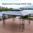 thumbnail image 3 of 13x10 Ft Patio Double Roof Gazebo Replacement Canopy Top Fabric, Gray, 3 of 6