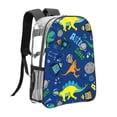 thumbnail image 3 of Gaeub Dinosaur In Space Print Clear Backpack ,Clear Transparent Backpack, PVC Bag with Side Pockets,for Concert, Beach, Work, Travel & Sporting, 3 of 7