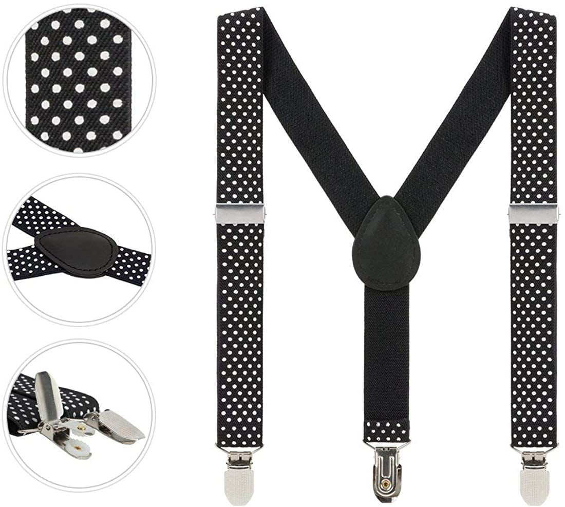 1 Inch Adjustable Elastic Y Back Clip Suspenders for Children Kids Suspenders for Boys Girls 2-8 Years 