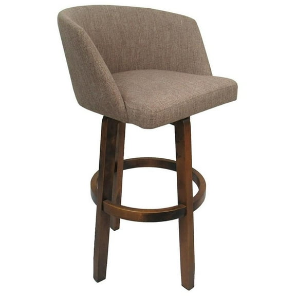 Swivel Wood Bar Stool 30" Joey - Vivian - Basin Beige - Dark Moca