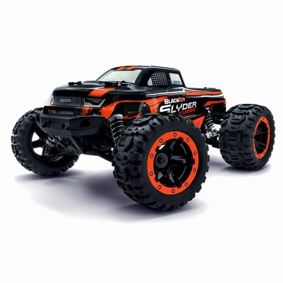 BlackZon BZN540210 Slyder MT Turbo 1- 16 Scale 4WD 2S Brushless Monster Model Truck, Orange