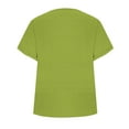 thumbnail image 5 of Deep V Neck Womens Tops Curved Hem Shirts for Women Fashion Trendy Blouses Casual Loose Fit Tees Tops Sales Today Clearance,Green,M, 5 of 6