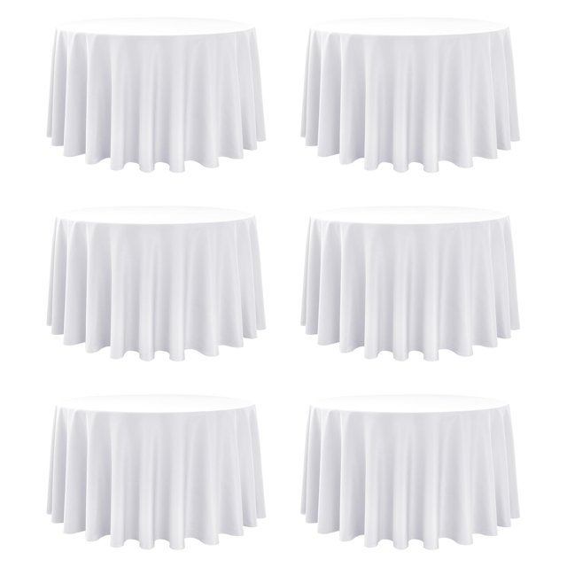 Manteles Dailyset de 6 unidades, 305 cm, blancos, resistentes a las manchas