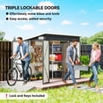 thumbnail image 4 of Outsunny 7.5' x 4.3' Outdoor Storage Shed with Lockable Doors, Dark Grey, 4 of 10