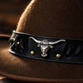 thumbnail image 3 of Cowboy Hat for Men Women Suede Western Leather Cowgirl Hats Uniex Hat,One Size, 3 of 4