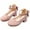 Pink |#4, variant on Mary Janes Shoes for Girls Elegant Suede Chunky Heel Flats with Bowknot Ankle Strap Casual Children Shoes Daily Gown (31,Black)