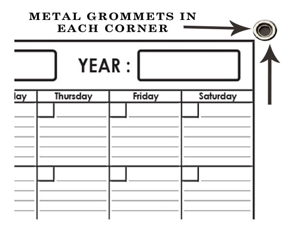 24" x 36" Erasable Undated One Month Laminated Wall Calendar Monthly Planner Blank Reusable Perfect for Organizing Home Office Academic Schedules w/ FREE ERASE MARKER