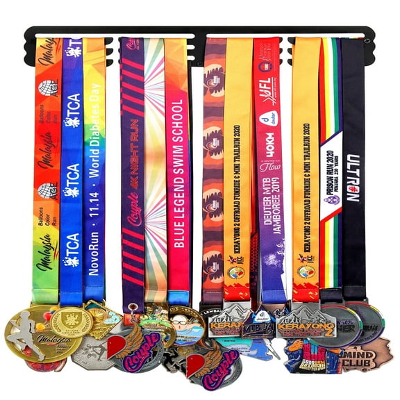 Goutoports 20 Medal Holder Display Hanger Rack Frame, Black, 60