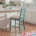 thumbnail image 4 of Riverbay Furniture 24" Transitional Wood & Fabric Counter Stool in Blue/Cream, 4 of 10