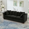 thumbnail image 2 of 3 Seaters Chesterfield Sofa, Velvet Upholstered Couch with Nailhead Trim and Pillows for Living Room Office Apartment, 2 of 11
