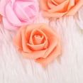 thumbnail image 4 of 50 rosas artificiales de imitación, adornos de flores realistas para ramos de boda, dulces, flores decorativas (blanco, naranja, blanco lechoso, negro, rosa claro, 10 unidades cada una), 4 of 5