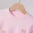 thumbnail image 6 of vdgthytj Girl's Cute Bow Sweater Crew Neck Long Sleeve Knit Casual Pullover Tops Fall Clothes 2-10 Years, 6 of 9