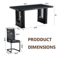 thumbnail image 3 of ExtraLco Dining Table Set for 4, Black Wood Grain Table with 4 PU Chairs for Kitchen Dining Room, 3 of 10