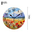 thumbnail image 2 of 14 Inch Wall Clock Battery Operated Silent Clock Decorative for Office, Kitchen, Outdoor, Living Room，Oil Painting Flowers Beautiful Field Flowers Exquisite, 2 of 4