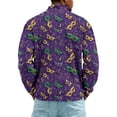 thumbnail image 6 of LNZGNM Men's Mardi Gras Shirt Quarter Zip Plus Size Carnival Graphic Printed Sweatshirts Stand-Up Collar Long Sleeve Tops Casual Carnival Outfits,Dark Purple 4XL, 6 of 7