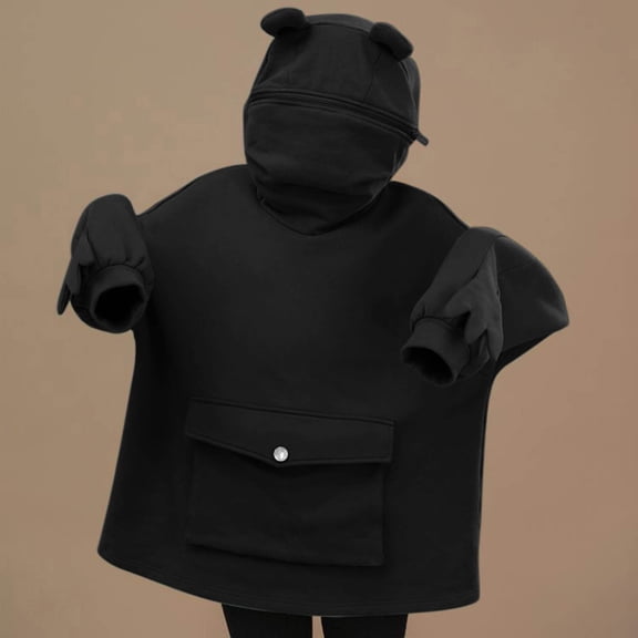 YUTK Kids Clothes Girls Kids Baby Girls Boys Hoodie Pullover Sweatshirt with Pocket Clothes Black