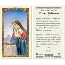 Oracion a La Virgen Dolorosa Tarjetas Laminadas en Espanol Laminated Prayer Cards - Pack of 25