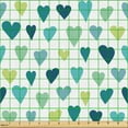 thumbnail image 2 of Ambesonne Heart Fabric by the Yard Upholstery, Love Romance Art, 1 Yard, Almond Green Turquoise, 2 of 5