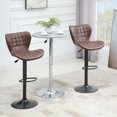 thumbnail image 2 of HOMCOM Adjustable Bar Stools Set of 2, Swivel PU Leather Bar Chairs, 2 of 10