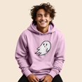 thumbnail image 3 of Dalix Giant Ghost Embroidered Hoodie Soft Fleece Hood Sweatshirt Mens in Light Pink 2XL XX-Large, 3 of 5