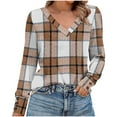thumbnail image 3 of LSLJS Flannel Shirt for Women V-Neck Long Sleeve Pullover Sweatshirts Casual Loose Basic Plaid Printed Shirts Fall Outfits 2025, S-2XL, 3 of 3