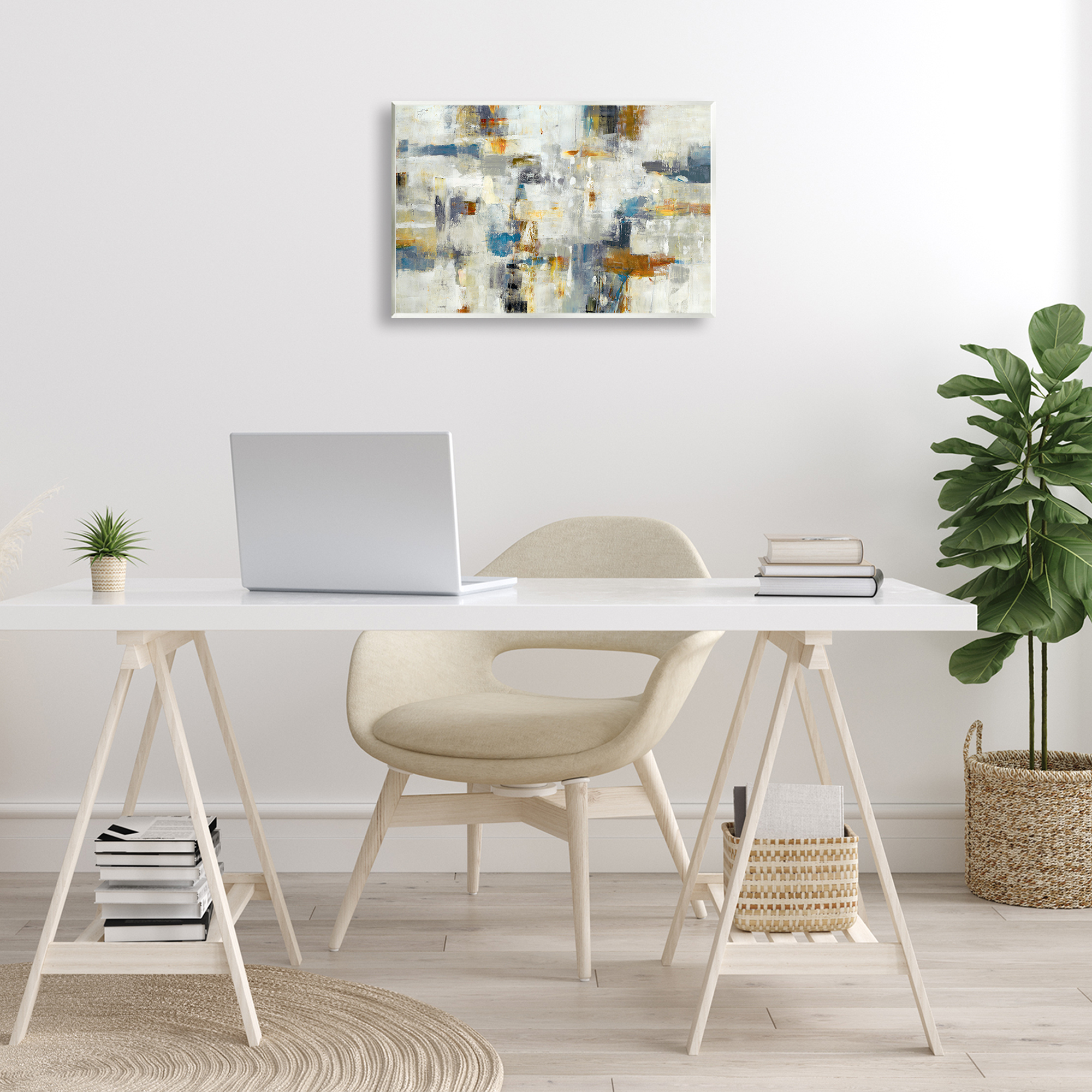 Stupell Industries Energetic Abstract Strokes Abstract Painting Unframed Art Print Wall Art, 19 x 13