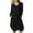 Black, variant on Jsaierl Womens Cotton Linen Dresses Short Sleeve Casual Plus Size Maxi Dress Tunic Solid Color Round Neck Dress Bohemian Flowy Dresses 2025