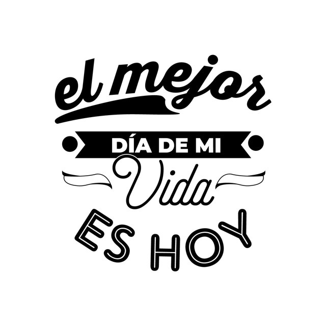 Vinil Decorativo Adhesivo P/Pared MarkProMX Negro Hogar 60x60cm PrevenShopMX Frase Felicidad El mejor día de mi vida