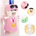 thumbnail image 3 of Exprimidor automático de pasta de dientes de dibujos animados para niños, kit de baño montado en la pared, fácil de limpiar (rosa), 3 of 3