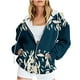 thumbnail image 2 of ICHUANYI Clearance Women Fashion Printed Blouse Long Sleeve Tops Sweatshirt Pockets Hoodied(Navy, XXL) ICHUANYI WER2023081511891, 2 of 6
