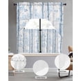 thumbnail image 2 of Blue Grey Branches Swag Kitchen Curtains Sets for Windows 24 Inch Length, Vintage Blue Forest Gray Short Window Curtain Panels Swags Valances and Tiers 3 Piece Set for Cafe/Dining Room, 2 of 5