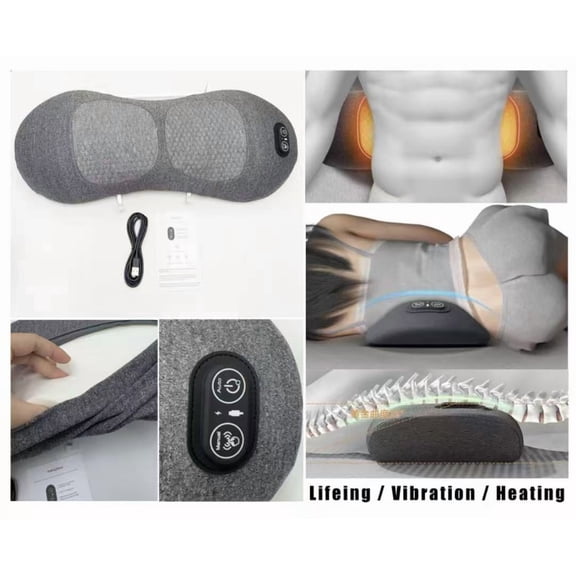 Smooth Spine Triple Fusion Back Massager,2025 New Electric 3 in 1 Back Massager for Pain Relief Deep Tissue,with Traction,Vibration & Heat and Against Pain for Neck,Shoulder,Backs