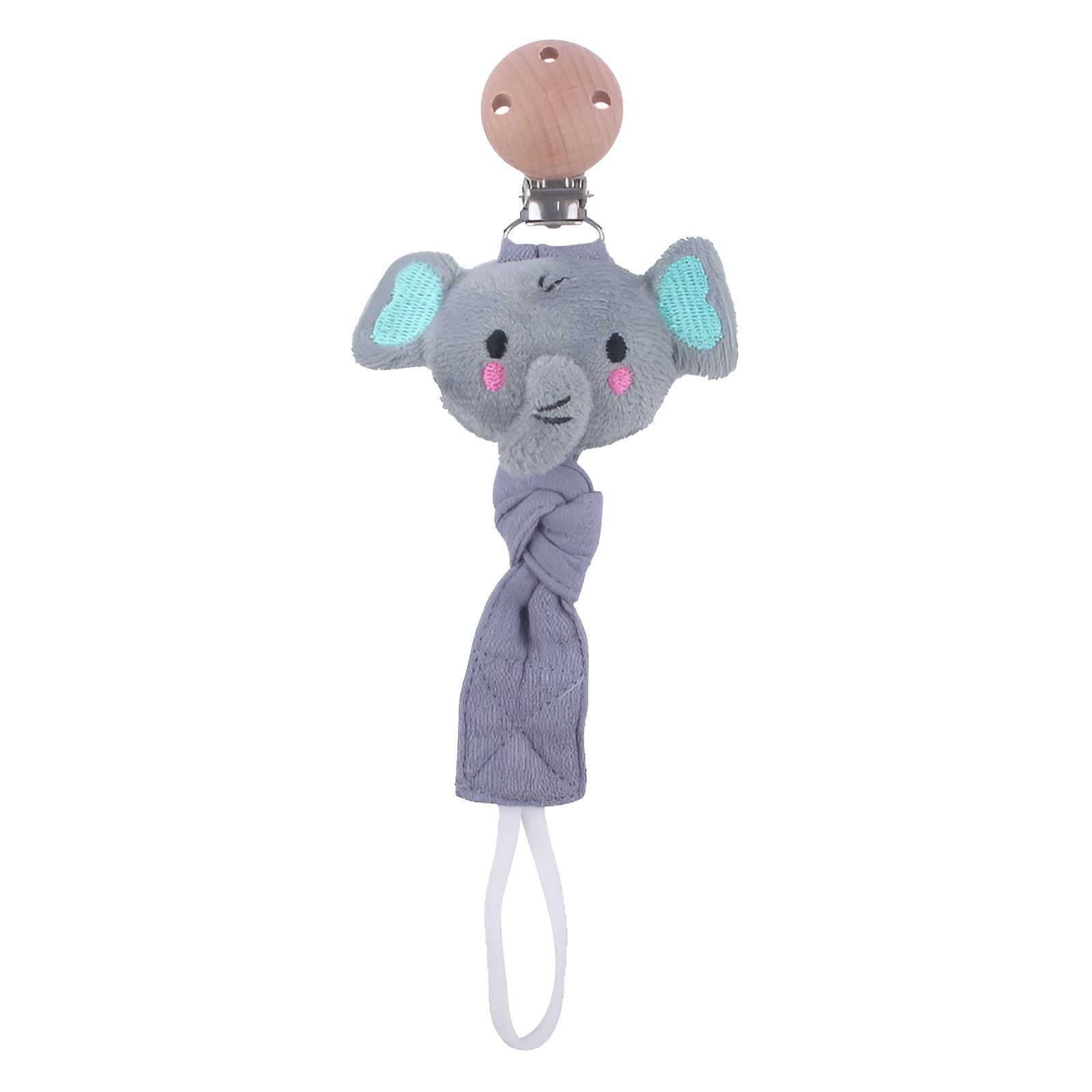 CCOCC Pacifier Clip for Babies, Soft Cotton Binky Holder Strap, Universal Teether and Toy Leash for Stroller Crib Travel, Cute Cartoon Animal Design
