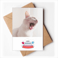 thumbnail image 1 of Animal Blanc Féroce Chat Photographie Joyeux Anniversaire Cartes de Voeux Enveloppes Vierges, 1 of 3