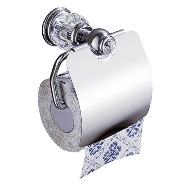 AUSWIND Silver Chrome Polished Toilet Paper Holder Brass Finished Clear