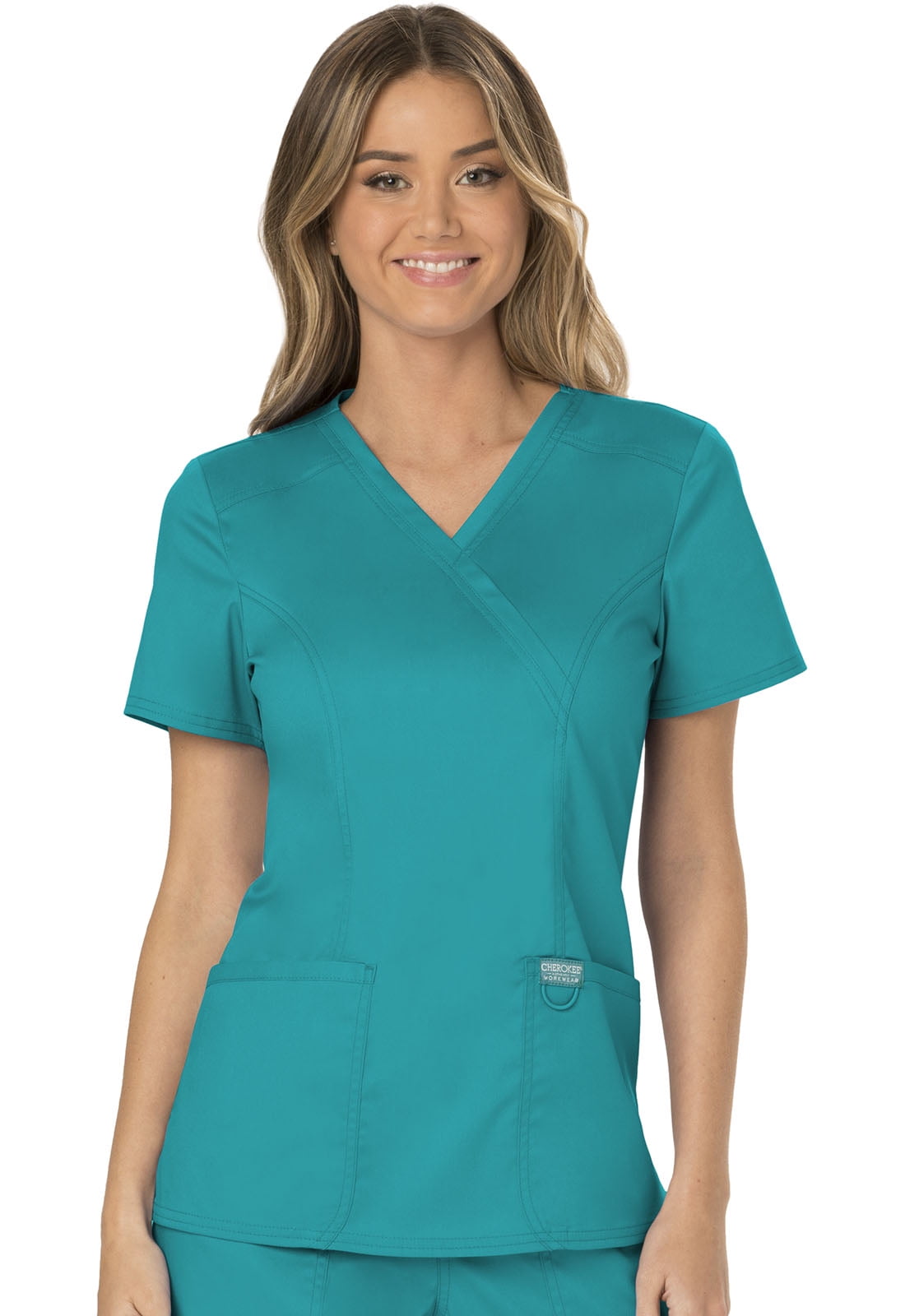 TREEP Women Working Suit Short Sleeve Nurses Work Uniform Christmas V-Neck Tops Holiday Blouse Healthcare Workwear Uniform