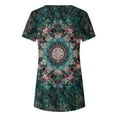 thumbnail image 5 of EINCcm Womens Summer Bohemian Tops Trendy Short Sleeve Floral Blouse Tops Dressy Casual Cute Tunic TShirts Irregular Hem, 5 of 5