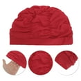 thumbnail image 3 of Unique Bargains 1 Pc Breathable Pleated Style Swimming Cap Red, 3 of 6