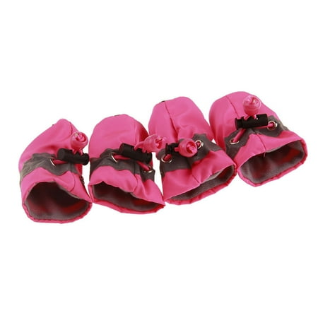 StarBay 4Pcs Dog Cat Winter Warm Waterproof Rain Boots Protective Anti-Slip Pet Shoes