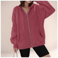 thumbnail image 2 of Uqiangy Crewneck Sweatshirt Crew Neck Sweatshirts Women Womens Crewneck Sweatshirt Tunic Sweatshirt Zip Up Hoodie Women Crewneck Sweatshirts Women Womens Zip Up Hoodies Red S, 2 of 9