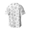 thumbnail image 6 of Daiia Snowflake Minimalist Men's Linen Shirts Short Sleeve Casual Shirts Button Down Shirt for Men Beach Summer Wedding Shirt-XX-Large, 6 of 6